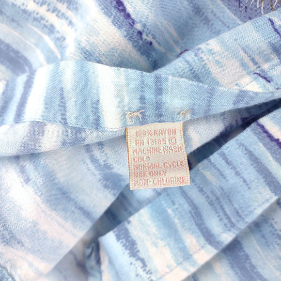 Campia Moda Men's M Hawaiian Tropical Rayon Casual Button Pocket Shirt Sail Palm - Picture 5 of 5